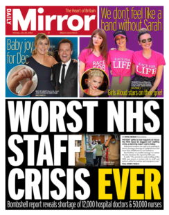 Daily Mirror – Worst NHS crisis ever