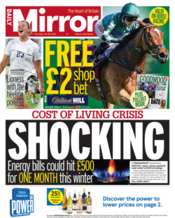 Daily Mirror – Cost of living crisis: Shocking