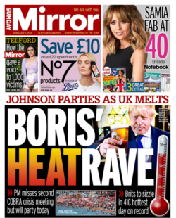 Sunday Mirror – Boris Heatwave 