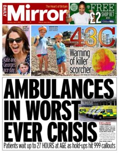 Daily Mirror – Ambulances in worst ever crisis