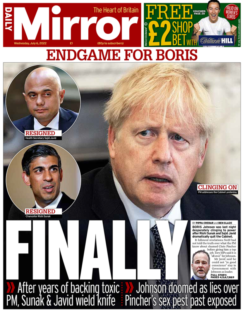 Daily Mirror – End game for Boris – FINALLY