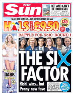 The Sun  – the six factor: Rishi wins but Penny the new fave