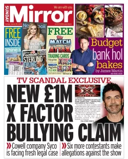 Sunday Papers - New £1m X Factor bullying claim