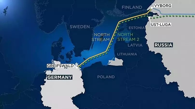 The gas pipelines Nord Stream 1 and Nord Stream 2 connect Russia and the EU.