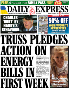 Daily Express – Truss pledges action on energy bills in first week