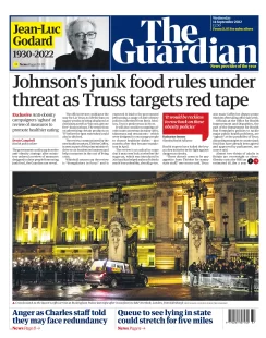 The Guardian – Johnson’s junk food rules under threat as Truss targets red tape 