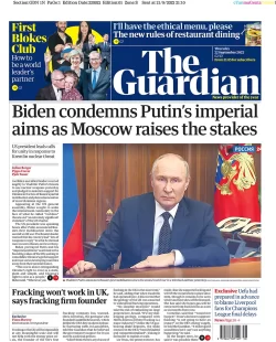 The Guardian – Biden condemns Putin’s imperial aims as Moscow raises the stakes