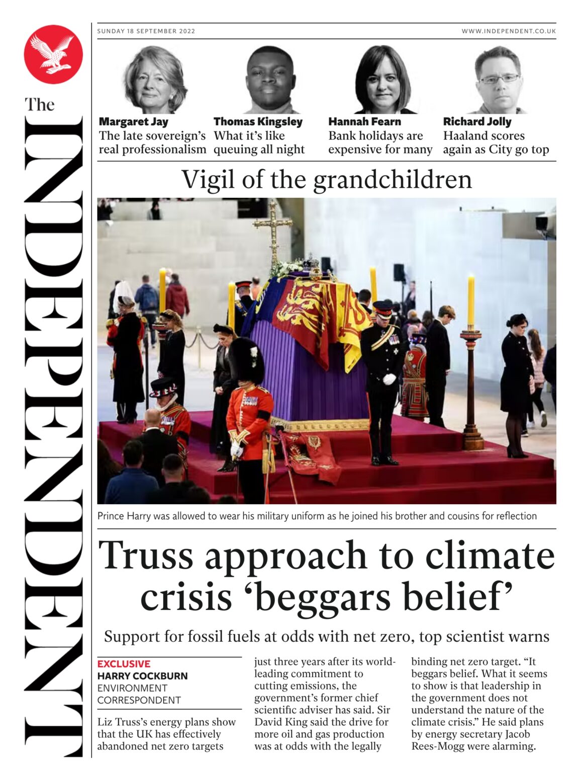 The Independent - Truss approach to climate crisis ‘beggers belief’ 