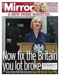 Daily Mirror – Now fix the Britain you lot broke