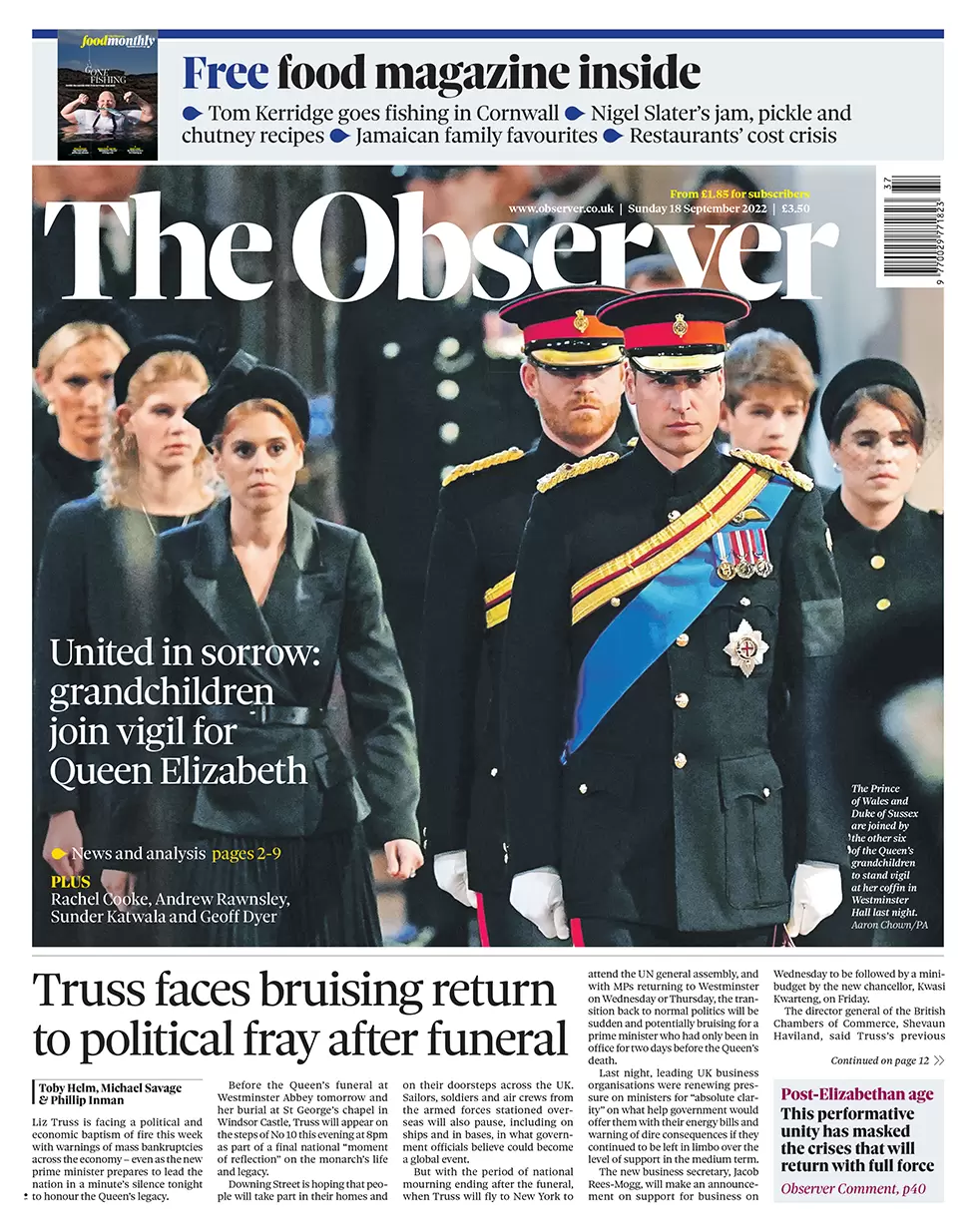 The Observer - Truss faces brutal return to political fray after funeral 