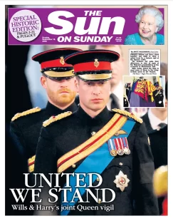 The Sun on Sunday - Untied we stand: Wills and Harry joint Queen vigil