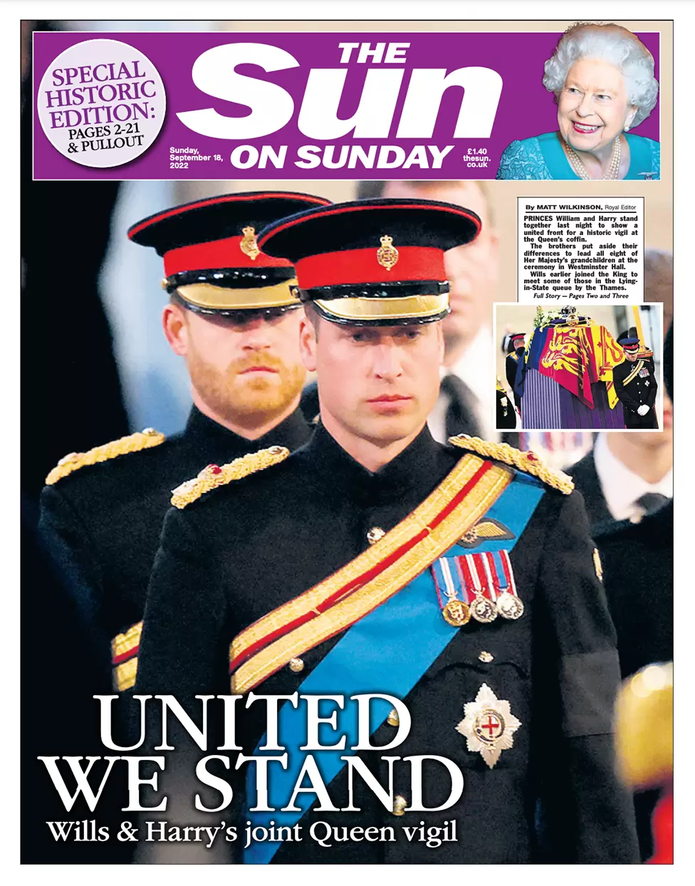 The Sun on Sunday - Untied we stand: Wills and Harry joint Queen vigil