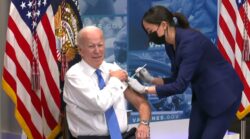 Joe Biden receives updated Covid booster and urges Americans to get vaccine once a year