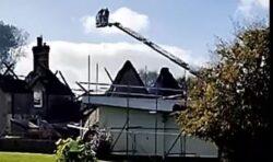 Huge fire at primary school sees part of roof collapse