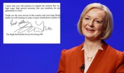 Liz Truss makes major gaffe in letter thanking Kwasi as she signs it from HIM