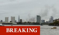 Thick smoke fills the air of London as huge fire breaks out near Surrey Quays