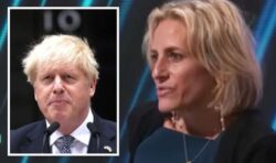 ‘Oh s**t’ Emily Maitlis loses it when she is told about Boris Johnson’s new leadership run