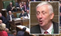 ‘Don’t damage the furniture!’ Speaker Hoyle rages at MPs banging seats as Sunak stands up