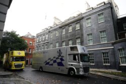 Removal vans in Downing Street as Rishi Sunak moves in