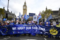 Thousands of protesters rally in London to call for the UK to rejoin the EU