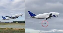 Moment wheel falls off plane at takeoff from Italy to the US