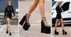 Please pray for Rita Ora’s ankles as she leaves music video set wearing terrifyingly incredible platform heels