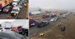 One dead after massive highway crash involving over 60 vehicles