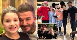 David Beckham can’t contain his smile on Disney World trip with Harper and Cruz