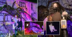 Dad transforms house into spooky wonderland for Halloween – complete with spiders and skeletons