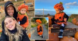 Perrie Edwards and Alex Oxlade-Chamberlain take cutest little pumpkin Axel on sweet Halloween day out 