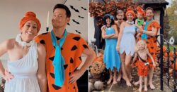 Stacey Solomon and Joe Swash make Halloween a family affair as kids dress up as Flintstones