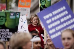 Thousands join March of the Mummies to demand childcare reforms