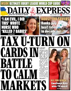 Daily Express – Tax U-turn on cards in battle to calm markets