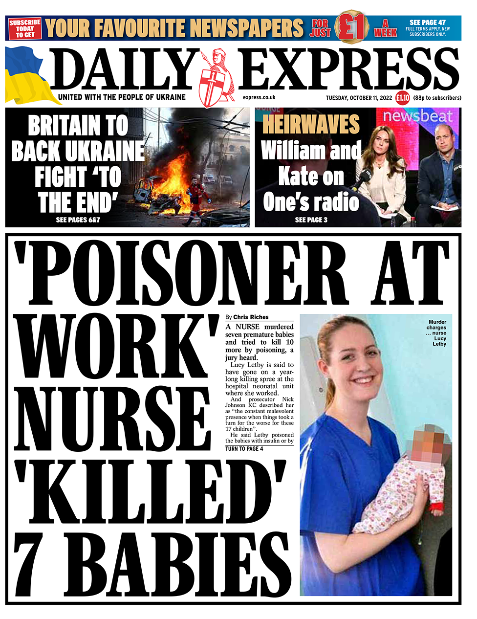 Daily Express - ‘Poisoner at work’ nurse ‘killed’ seven babies