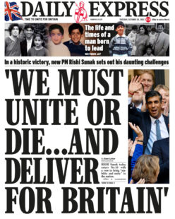 Daily Express – ‘We must unite or die … And deliver for Britain’ 