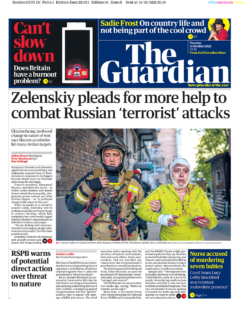 The Guardian – Zelensky pleads for more help to combat Russian ‘terrorist’ attacks