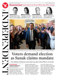 The Independent – Voters demand election as Sunak claims mandate