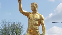 I’m devastated after council ordered me to take down 30ft gold naked statue