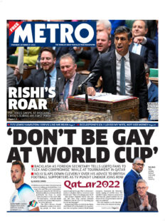 Metro – ‘Don’t be gay at World Cup’