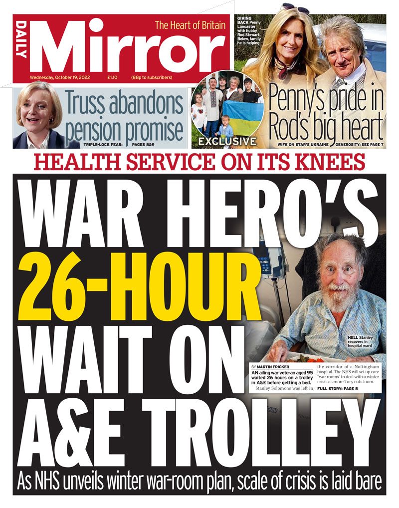 Daily Mirror - War hero’s 26-hour wait on A&E trolley 