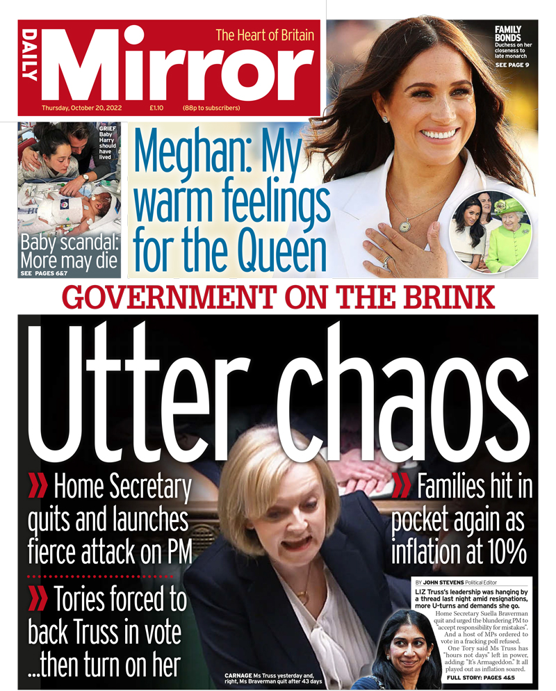 Daily Mirror - Utter chaos 