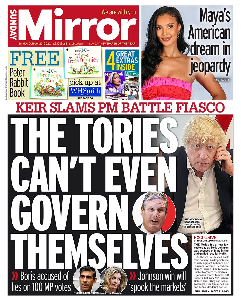 Sunday Mirror - The Tories can’t even govern themselves