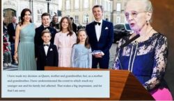 Queen Margrethe admits she is ‘sorry’ for stripping Danish royal family of titles