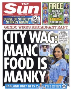 The Sun – Man City WAG: Manc food is manky