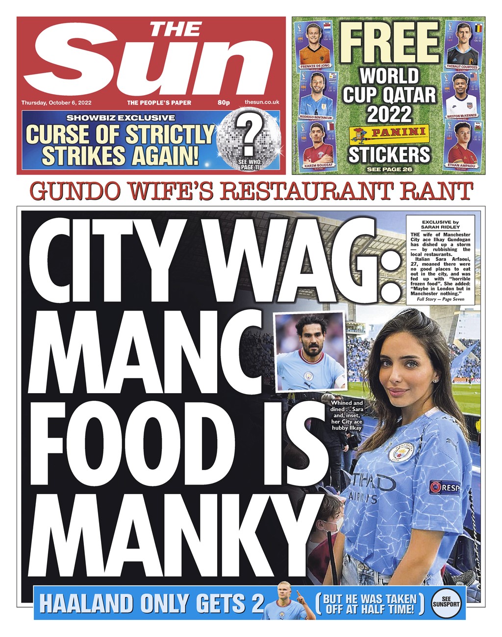 The Sun - Man City WAG: Manc food is manky