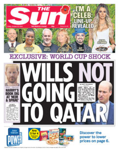 The Sun – Prince William not going to Qatar