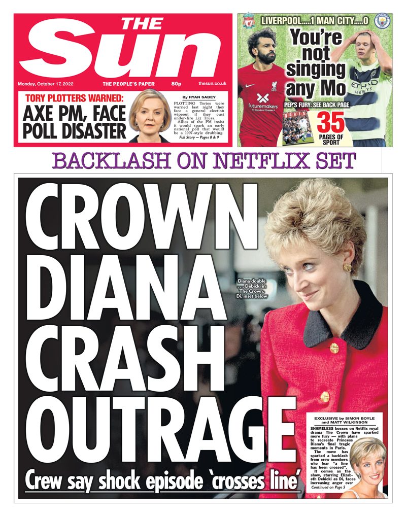 The Sun - Crown Diana crash outrage