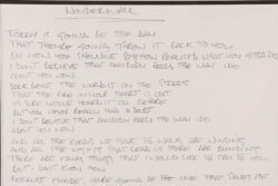 Noel Gallagher’s handwritten lyrics for Wonderwall fetch £46,875 at auction