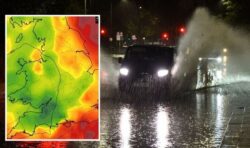 Britain wakes up to severe wind and rain as 45 flood warnings active across UK