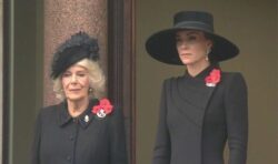 Kate proudly watches William lay wreath in first Remembrance Sunday as Princess of Wales